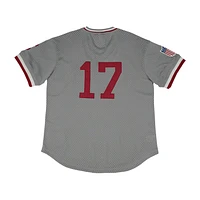 Men's Rings & Crwns #17 Gray Pittsburgh Crawfords Mesh Replica V-Neck Jersey