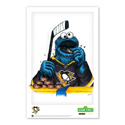 Cookie Monster Penguins de Pittsburgh 11"x 17" Sesame Street affiche imprimée