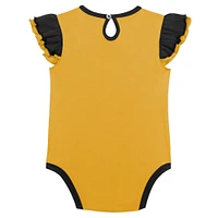 Girls Infant Black/Gold Pittsburgh Penguins Two-Pack Training Bodysuit Set