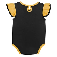 Girls Infant Black/Gold Pittsburgh Penguins Two-Pack Training Bodysuit Set