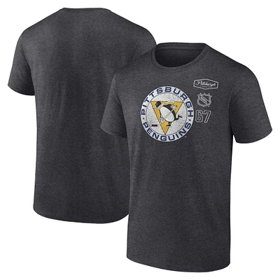 T-shirt Fanatics Heather Charcoal Pittsburgh Penguins Origin pour homme