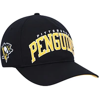 Men's '47 Black Pittsburgh Penguins Block Arch Hitch Snapback Hat