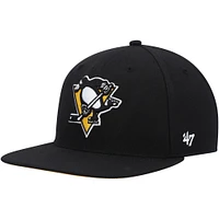 Men's '47  Black Pittsburgh Penguins Sure Shot Captain Snapback Hat