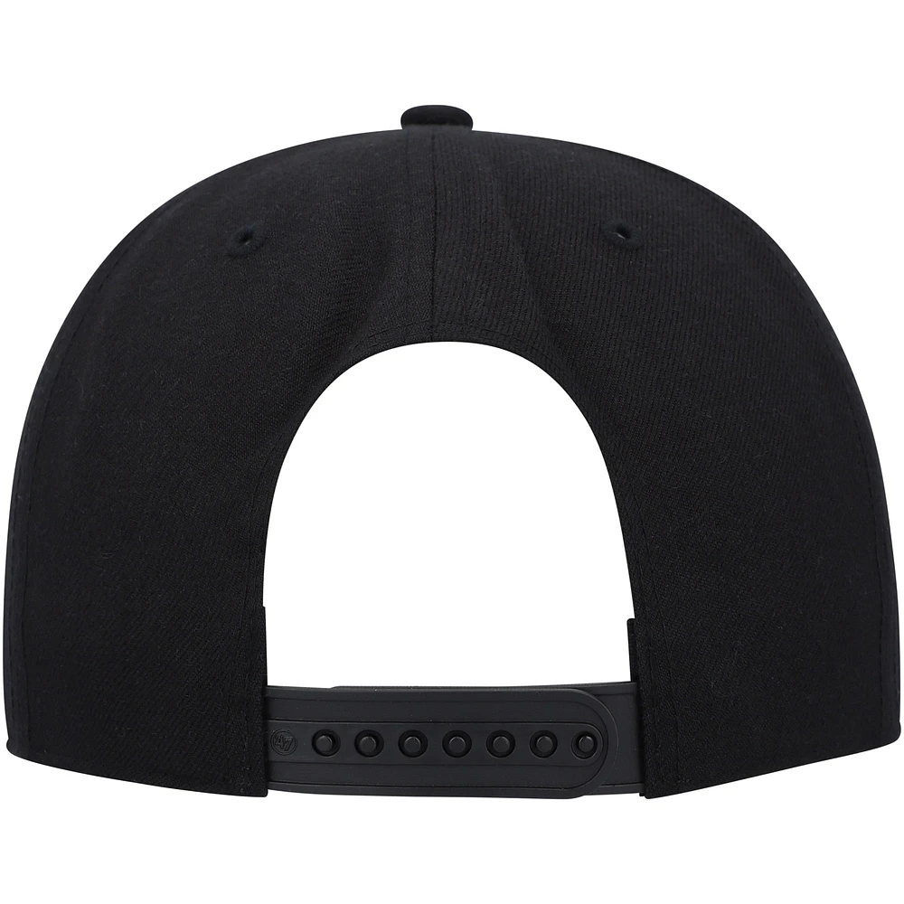 Men's '47  Black Pittsburgh Penguins Sure Shot Captain Snapback Hat