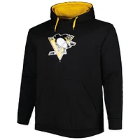 Men's Black Pittsburgh Penguins Logo Big & Tall Fleece Pullover Hoodie
