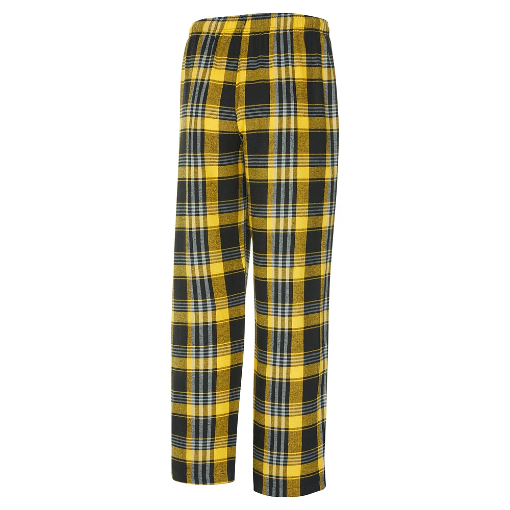 Men's Concepts Sport Gold/Black Pittsburgh Penguins Region Flannel Sleep Pants