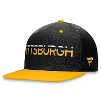 Men's Fanatics  Black/Gold Pittsburgh Penguins Authentic Pro Rink Two-Tone Snapback Hat