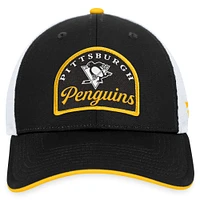 Men's Fanatics Black/White Pittsburgh Penguins Fundamental Adjustable Hat