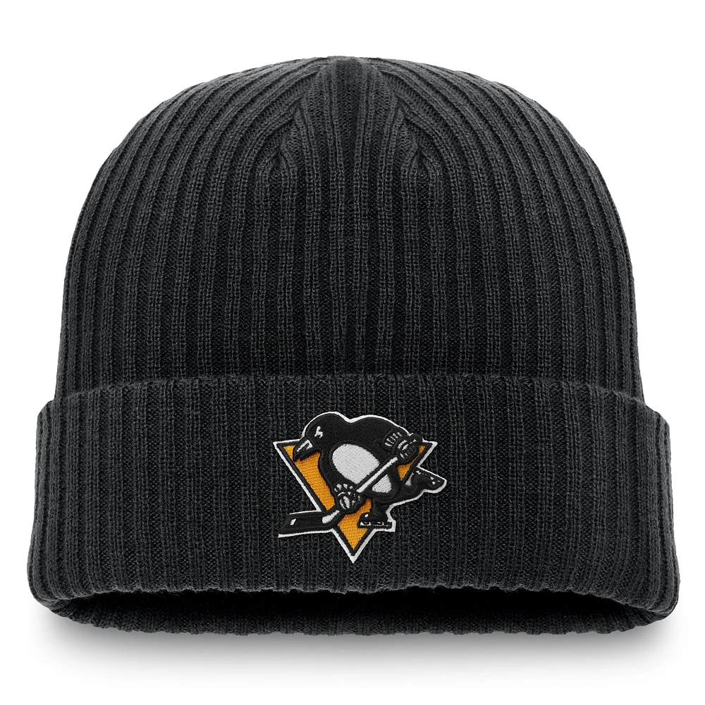 Men's Fanatics Black Pittsburgh Penguins Component Cuffed Knit Hat