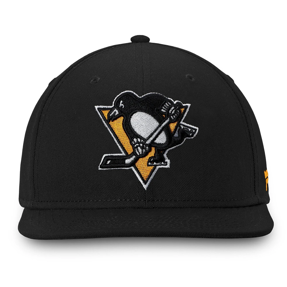 Men's Fanatics Black Pittsburgh Penguins Core Primary Logo Fitted Hat