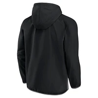 Veste à capuche demi-zip Fanatics pour hommes, Pittsburgh Penguins Flagrant Foul Anorak Raglan, noire