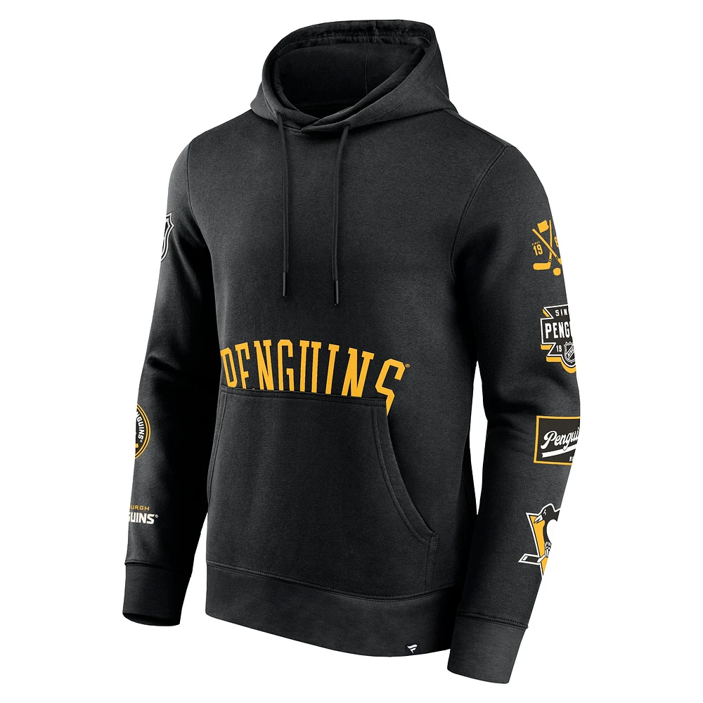 Men's Fanatics Black Pittsburgh Penguins Wild Winner Pullover Hoodie