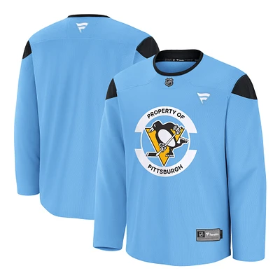 Maillot d'entraînement à domicile bleu fanatiques pour hommes des Penguins de Pittsburgh
