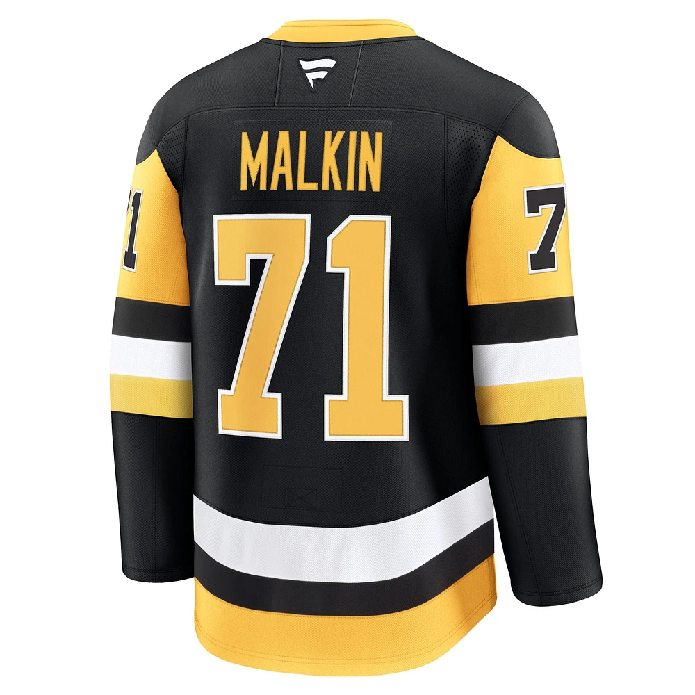 Maillot Premium à domicile noir Evgeni Malkin des Penguins de Pittsburgh pour hommes Fanatics