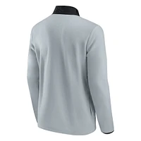 Men's Fanatics Gray/Black Pittsburgh Penguins Hockey Polar Fleece Quarter-Snap Jacket