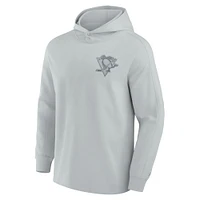 Men's Fanatics Gray Pittsburgh Penguins Elements Lightweight Tri-Blend Fleece Hoodie