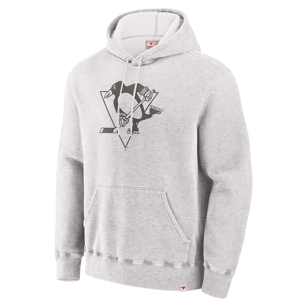 Men's Fanatics Gray Pittsburgh Penguins Made Canada Fleece Pullover Hoodie