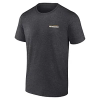 Men's Fanatics Heather Charcoal Pittsburgh Penguins Backbone T-Shirt