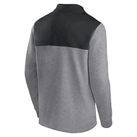 Men's Fanatics Heather Gray Pittsburgh Penguins Launch It Quarter-Zip Jacket