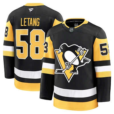 Maillot Premium à domicile noir des Penguins de Pittsburgh Fanatics Kris Letang pour hommes