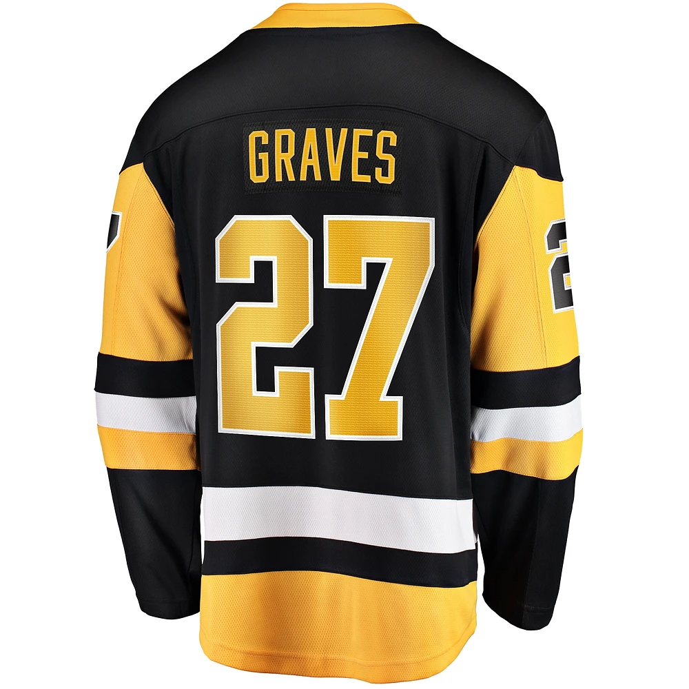 Men's Fanatics Ryan Graves Black Pittsburgh Penguins Home Breakaway Jersey