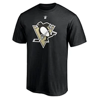 Men's Fanatics Ryan Whitney Black Pittsburgh Penguins Authentic Stack Retired Player Nickname & Number T-Shirt