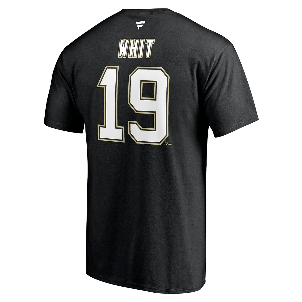 Men's Fanatics Ryan Whitney Black Pittsburgh Penguins Authentic Stack Retired Player Nickname & Number T-Shirt