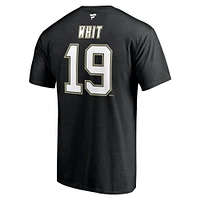 Men's Fanatics Ryan Whitney Black Pittsburgh Penguins Authentic Stack Retired Player Nickname & Number T-Shirt