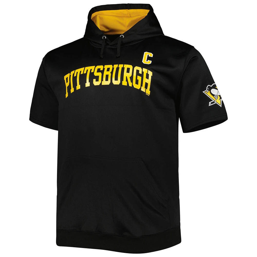 Men's Fanatics Sidney Crosby Black Pittsburgh Penguins Big & Tall Captain Patch Name Number Pullover Hoodie