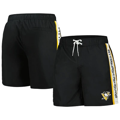 Maillot de bain Streamline Volley G-III Sports by Carl Banks pour hommes, noir, Pittsburgh Penguins