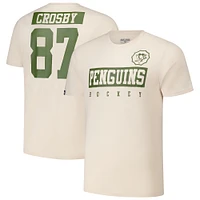 T-shirt pour homme Levelwear Sidney Crosby Khaki Pittsburgh Penguins 2024 NHL Military Appreciation Richmond Delta Player Name & Number