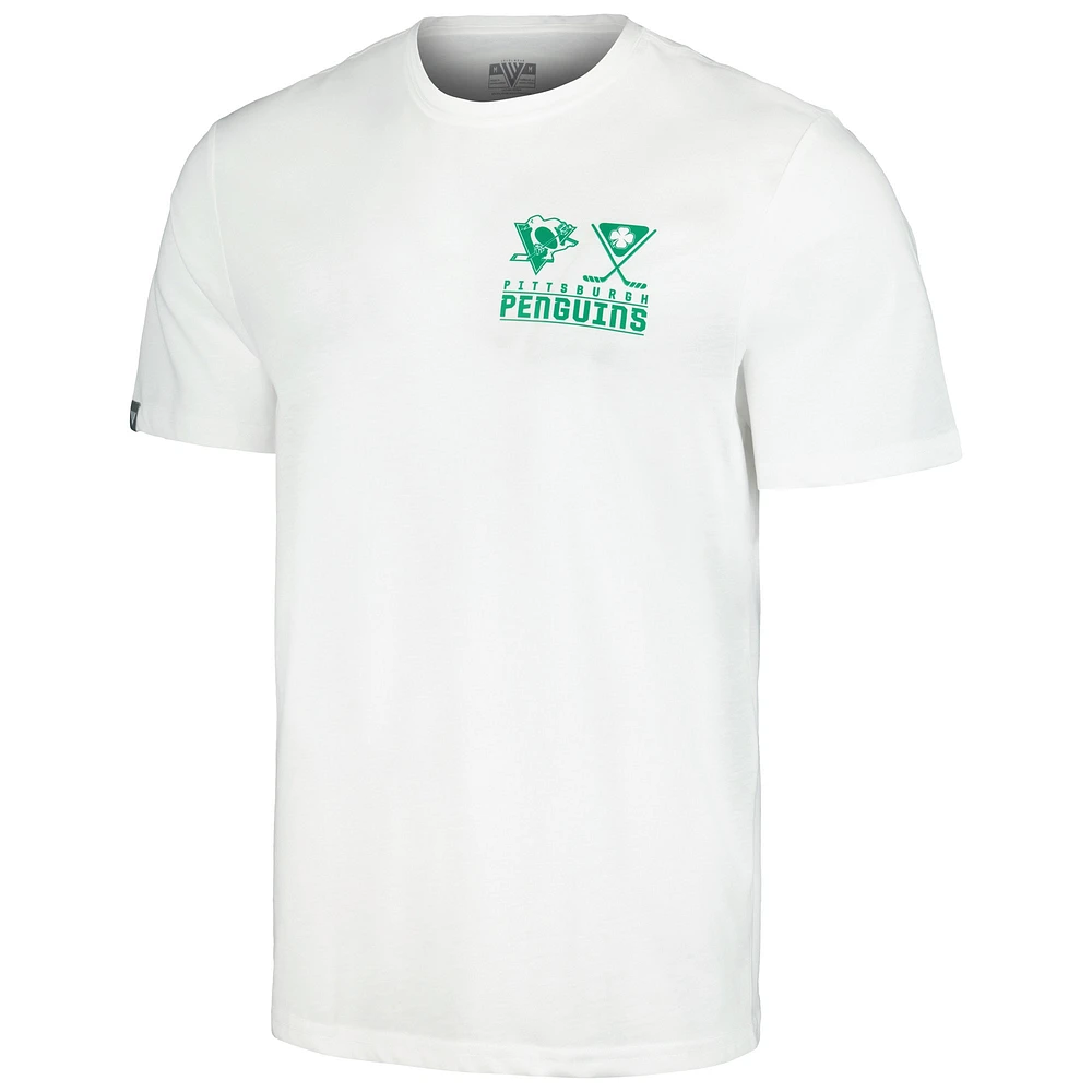 Men's Levelwear White Pittsburgh Penguins St. Patrick's Day Richmond T-Shirt