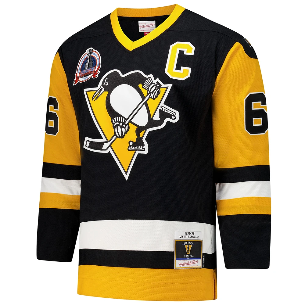 Men's Mario Lemieux Black Pittsburgh Penguins 1991-92 Power Play Jersey