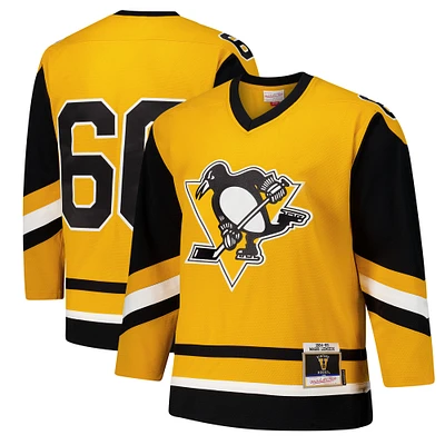 Maillot de jeu puissance Mario Lemieux Gold Pittsburgh Penguins 1984-85 pour homme