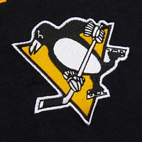 Men's Mitchell & Ness  Black/Gold Pittsburgh Penguins Legendary Slub Raglan Long Sleeve T-Shirt