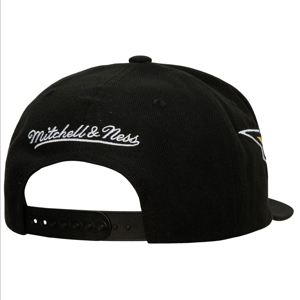 Casquette Mitchell & Ness Pittsburgh Penguins Double Trouble Lightning Snapback noire pour homme