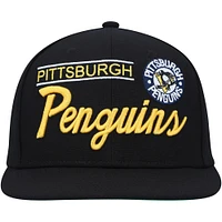 Men's Mitchell & Ness Black Pittsburgh Penguins Retro Lock Up Snapback Hat