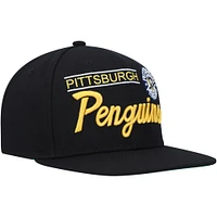 Men's Mitchell & Ness Black Pittsburgh Penguins Retro Lock Up Snapback Hat