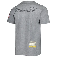 Men's Mitchell & Ness Heather Gray Pittsburgh Penguins City Collection T-Shirt