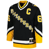 Men's Mitchell & Ness Mario Lemieux Black Pittsburgh Penguins  1992/93 Blue Line Player Jersey
