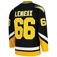 Men's Mitchell & Ness Mario Lemieux Black Pittsburgh Penguins  1992/93 Blue Line Player Jersey