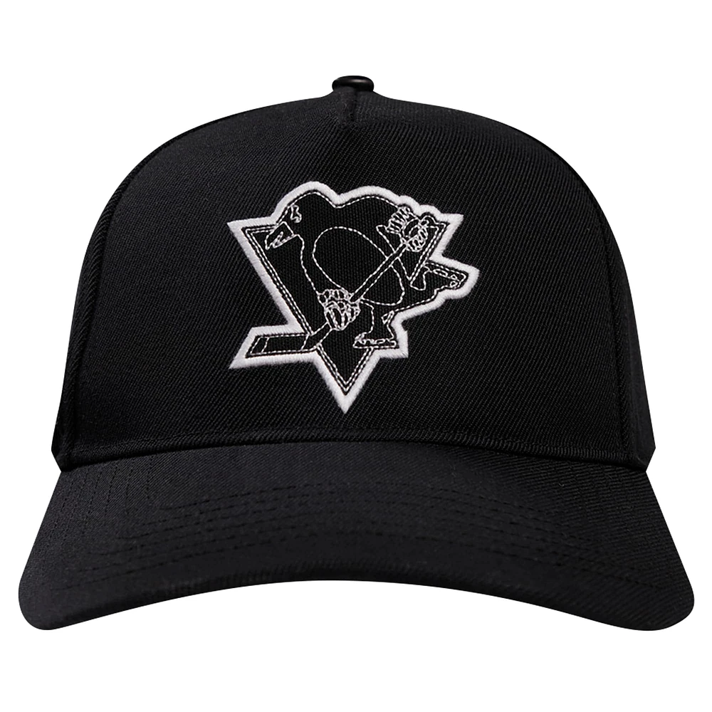 Men's Pro Standard Black Pittsburgh Penguins Paint the City Pinch Front Snapback Hat