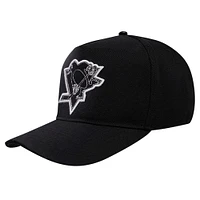 Men's Pro Standard Black Pittsburgh Penguins Paint the City Pinch Front Snapback Hat