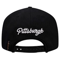 Men's Pro Standard Black Pittsburgh Penguins Paint the City Pinch Front Snapback Hat