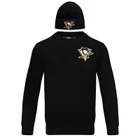 Men's Pro Standard Black Pittsburgh Penguins Pullover Sweater & Cuffed Knit Hat Box Gift Set