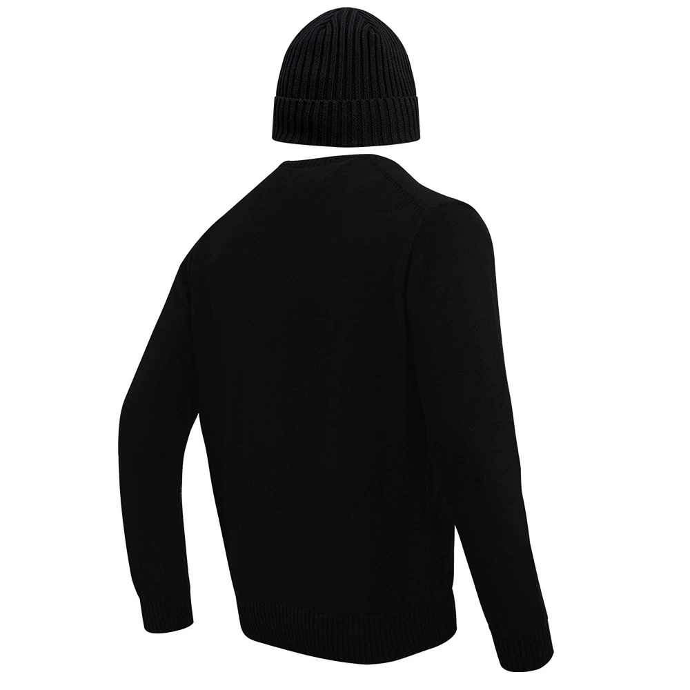 Men's Pro Standard Black Pittsburgh Penguins Pullover Sweater & Cuffed Knit Hat Box Gift Set