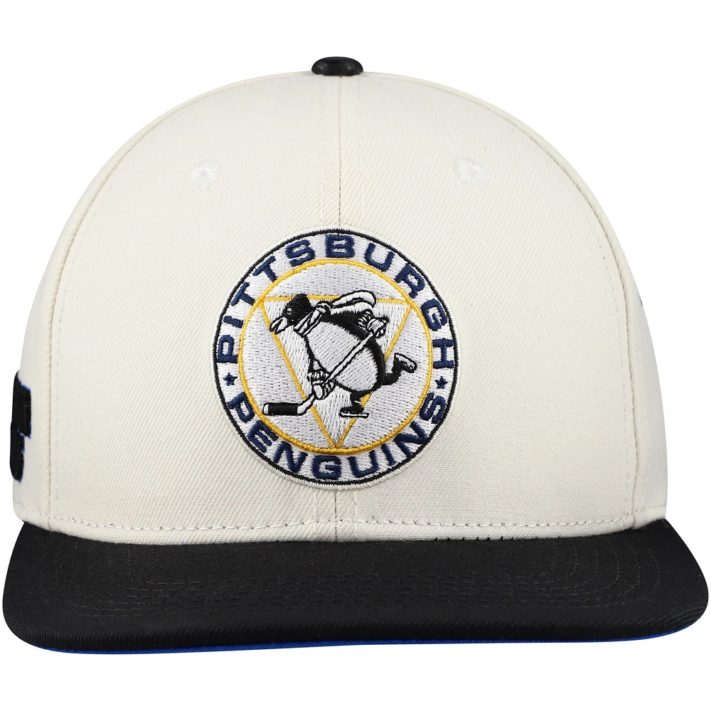 Men's Pro Standard Cream Pittsburgh Penguins Retro Classic Logo Snapback Hat