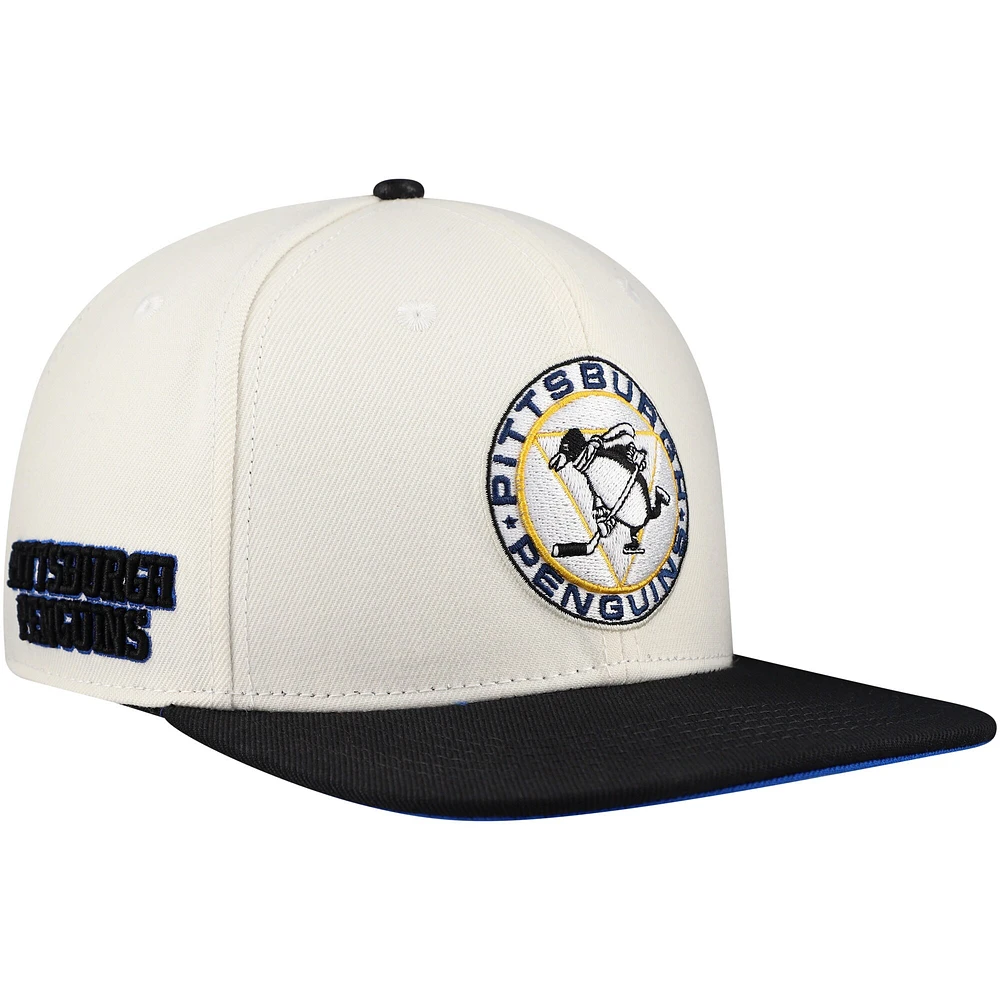Men's Pro Standard Cream Pittsburgh Penguins Retro Classic Logo Snapback Hat