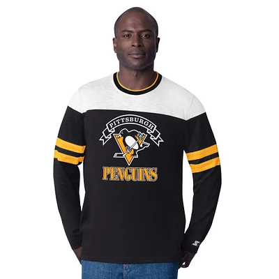 T-shirt à manches longues Blitz Durene pour homme, noir, des Penguins de Pittsburgh