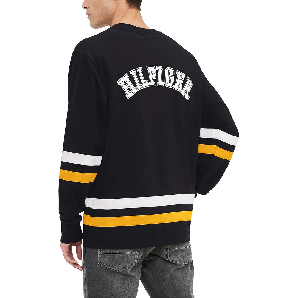 Men's Tommy Hilfiger Black Pittsburgh Penguins Nolan Long Sleeve T-Shirt